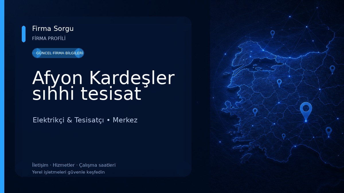 Afyon Kardeşler sıhhi tesisat