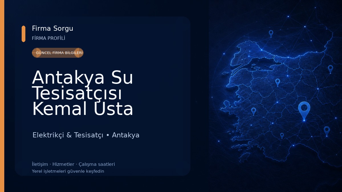 Antakya Su Tesisatçısı Kemal Usta