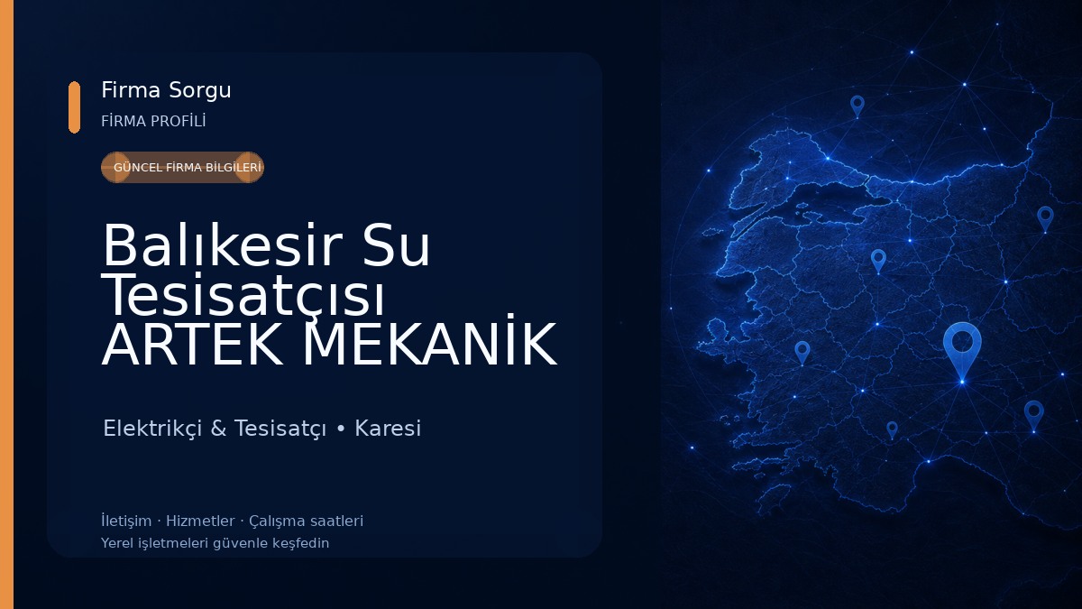 Balıkesir Su Tesisatçısı ARTEK MEKANİK