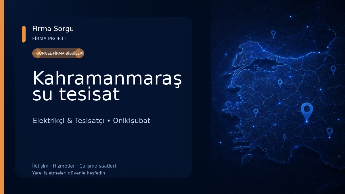 Kahramanmaraş su tesisat