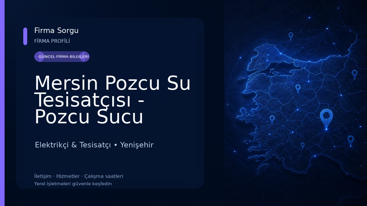 Mersin Pozcu Su Tesisatçısı - Pozcu Sucu